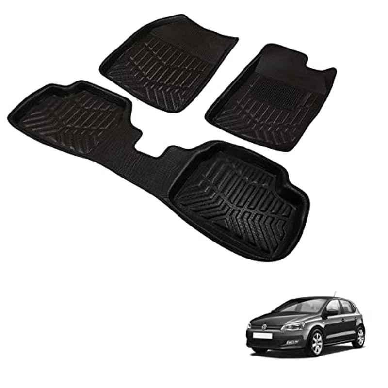 Kozdiko 3D Black Car Foot Mat Set for Volkswagen Polo, dshbdhb298