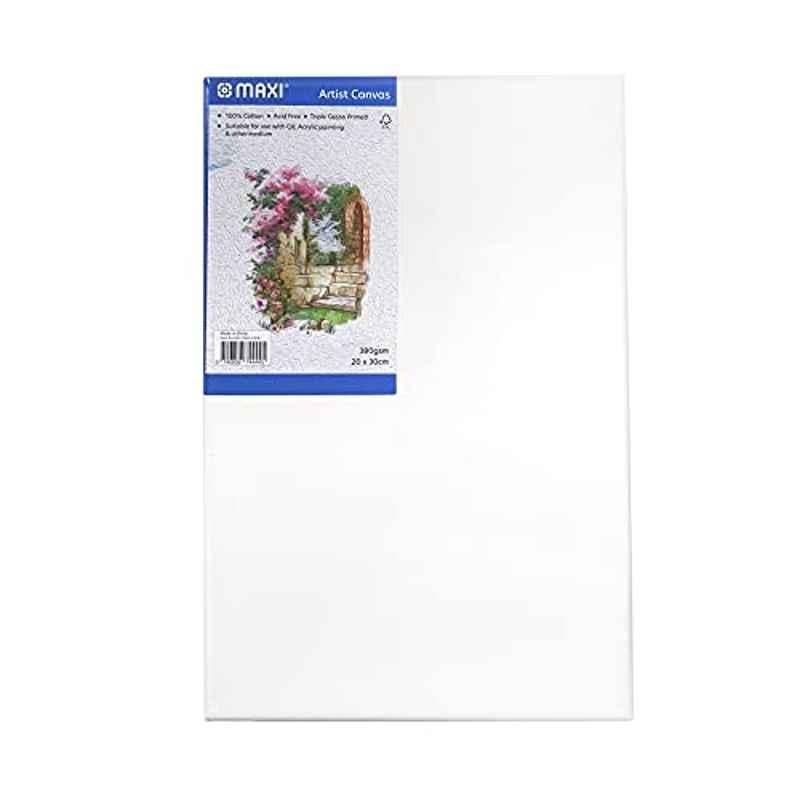 Maxi 20x30cm 380 GSM White Stretched Painting Canvas Board