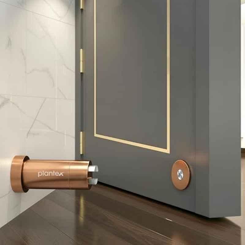 Plantex Stainless Steel Wall-Mounted Magnetic Door Stopper/Door Catcher for Wooden Door/Stops for Door PVD Rose Gold