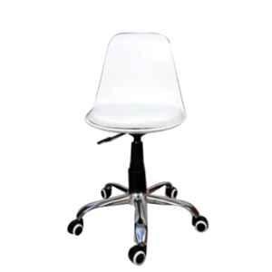 Rajpura White Chrome Base Study Stool