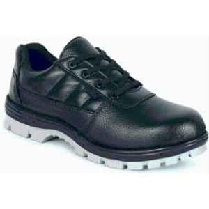 Ryko SS009 Black Genuine Leather Steel Toe Safety Shoes for Industrial Purpose, Size: 9