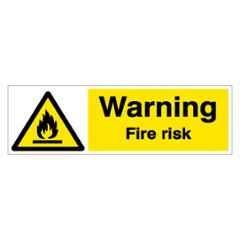 SUNSIGNS 300x100mm Vinyl & Sun Board Warning Fire Risk Signage, SN0103VNLM1HPIAAG