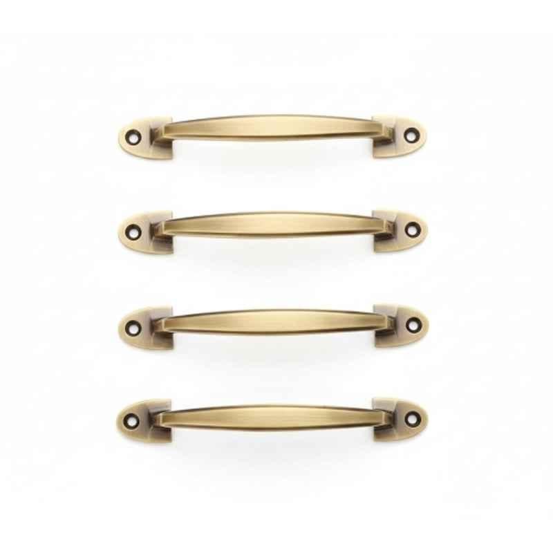 Mix & Match Classic 6 inch Cast Iron Brass Antique Finish Pull Handle for Wardrobe, Cupboard & Window (Pack of 4)