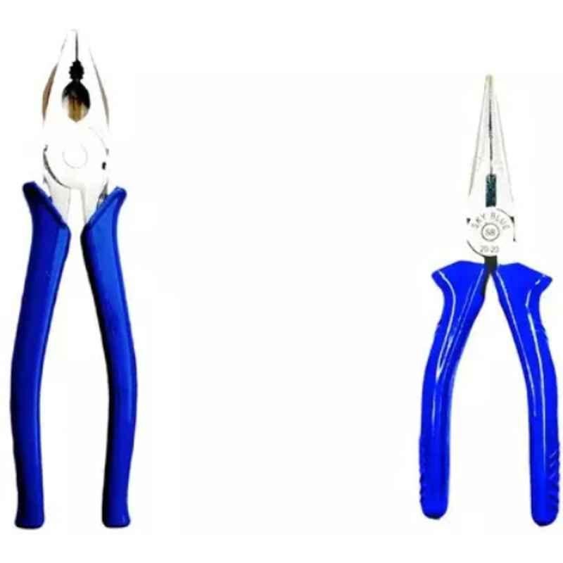 Sky Blue 2 Pcs 7.8 inch Lineman Plier Combo, SBE_PLIER_COMBO_MOD_00237