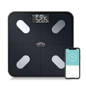 Hoffen 180kg Tempered Glass Silver Smart Electronic Digital Body Weight Machine with LCD Display, HO-36 APP