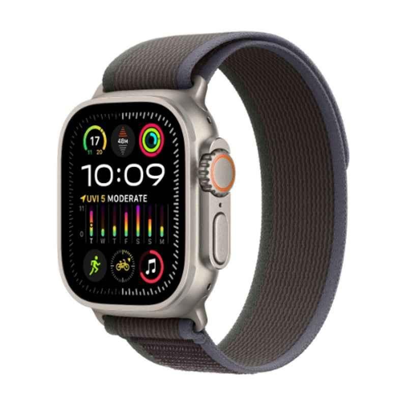 Apple Ultra 2 49mm Titanium Case GPS & Cellular Smart Watch with S/M Blue & Black Trail Loop, MRF53AE/A