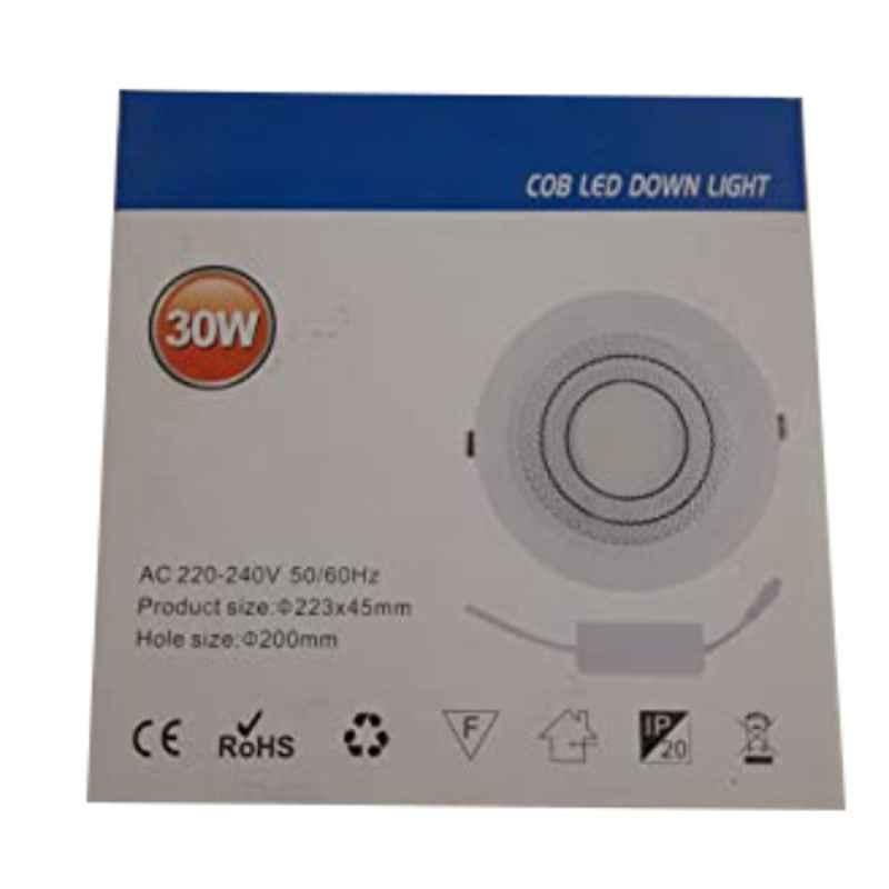 FSL 30W 6500K Warm White 222x62mm LED Down Light, FSD503