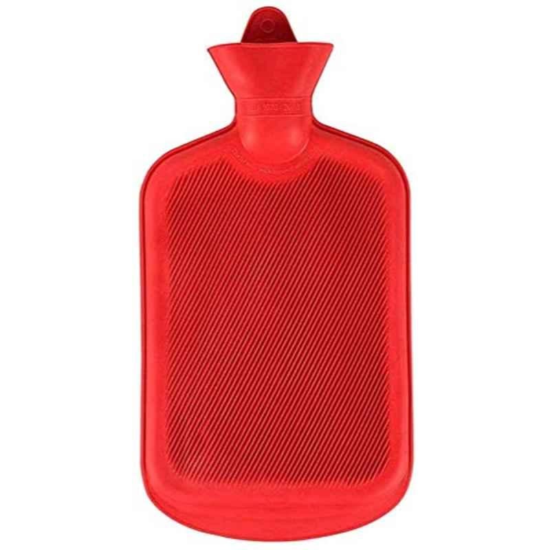 Clear & Sure 2L Rubber Red Hot Water Bag for Pain Relief
