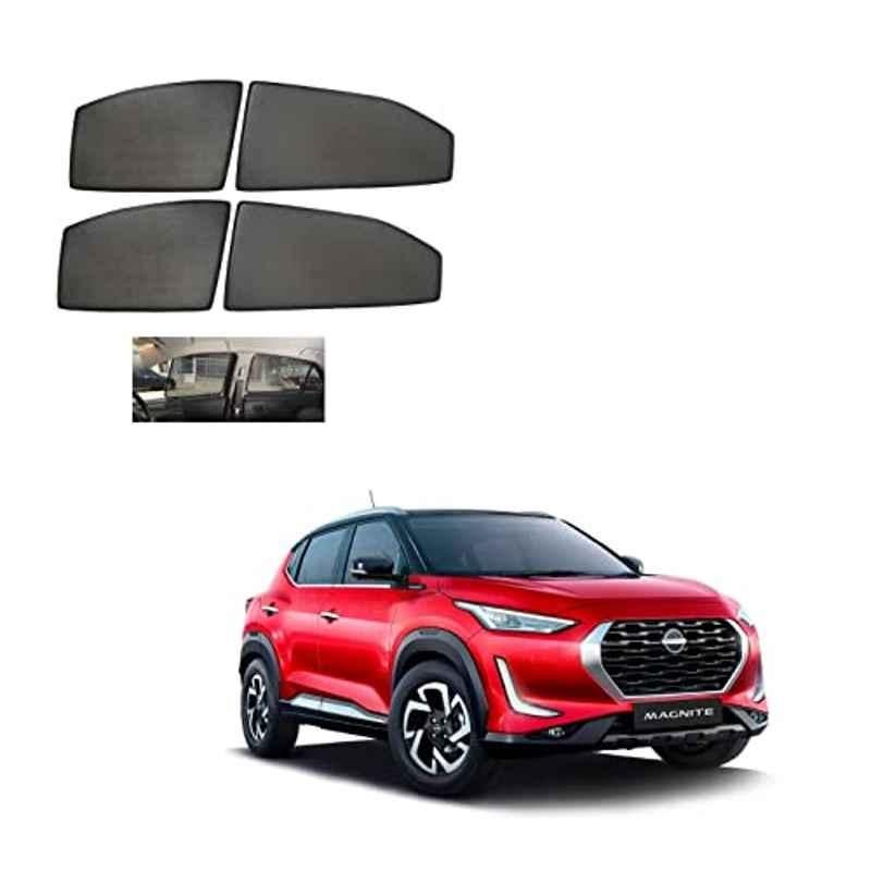 Kozdiko 4 Pcs Mesh Black Non-Magnetic Car Sun Shade Set for Nissan Magnite