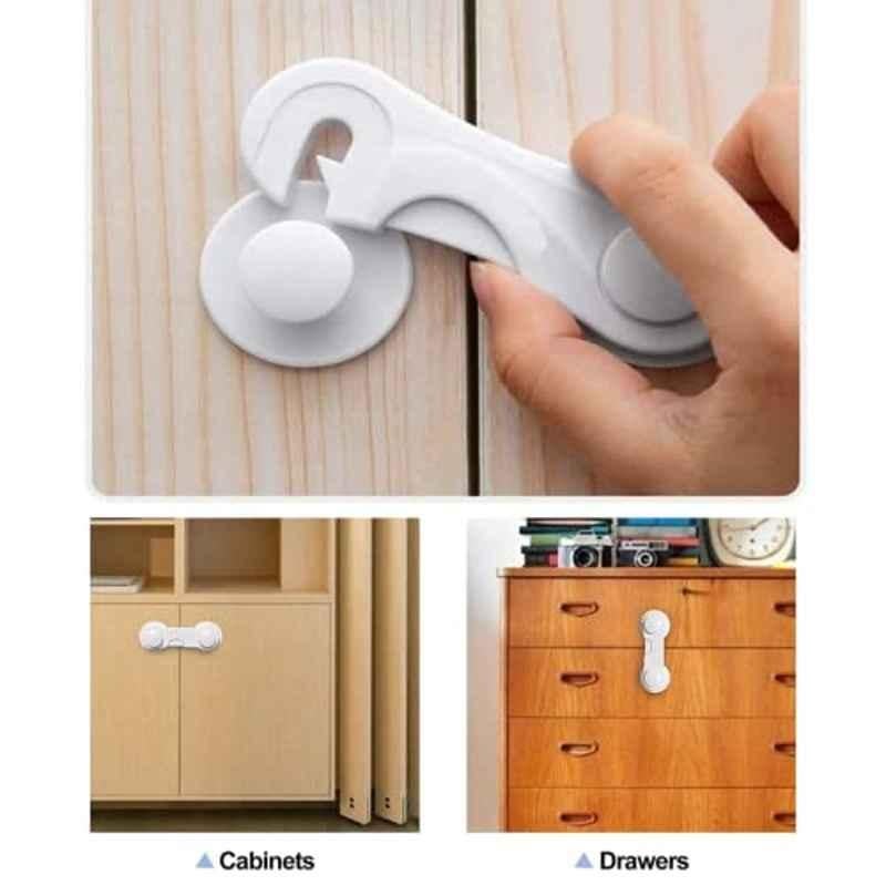 Robustline Baby Child Safety Cabinet Locks, Easiest 3M Adhesive Baby Proofing Latches, No Tools Are Needed, Use For Multi-Purpose For Furniture, Kitchen, Ovens, Toilet Seats, Fridge (2 Pcs)