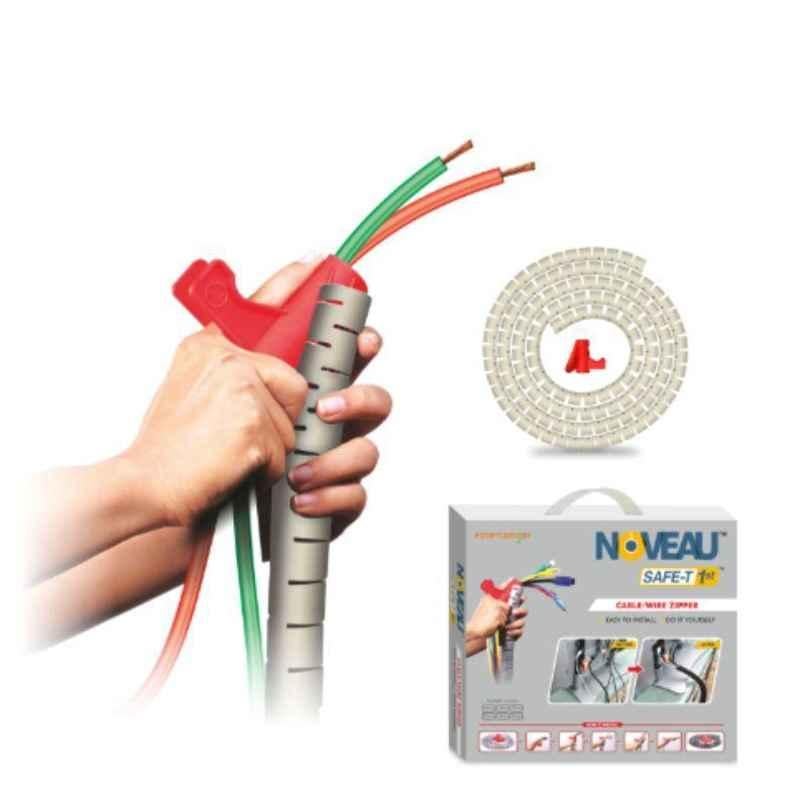 Noveau Safe-T-1ST 34mm 1.5mm Virgin HDPE Ivory Cable Zipper with Colour Box, NSFZ34IY1105