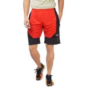 World Sports Polyester Red, White & Black Sports Shorts for Men, SHL20RBW, Size: L