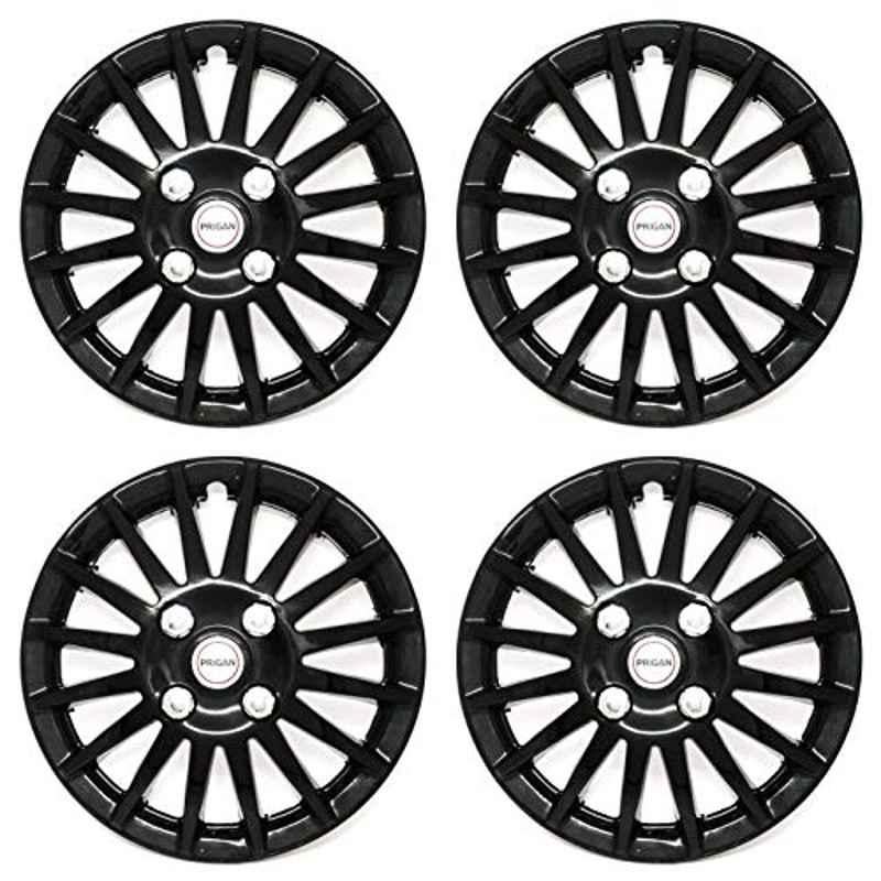 Prigan 4 Pcs 13 inch Polypropylene Glossy Black Wheel Cover Set Hyundai EON Magna & Era, Camry1-Black-13-Eon2