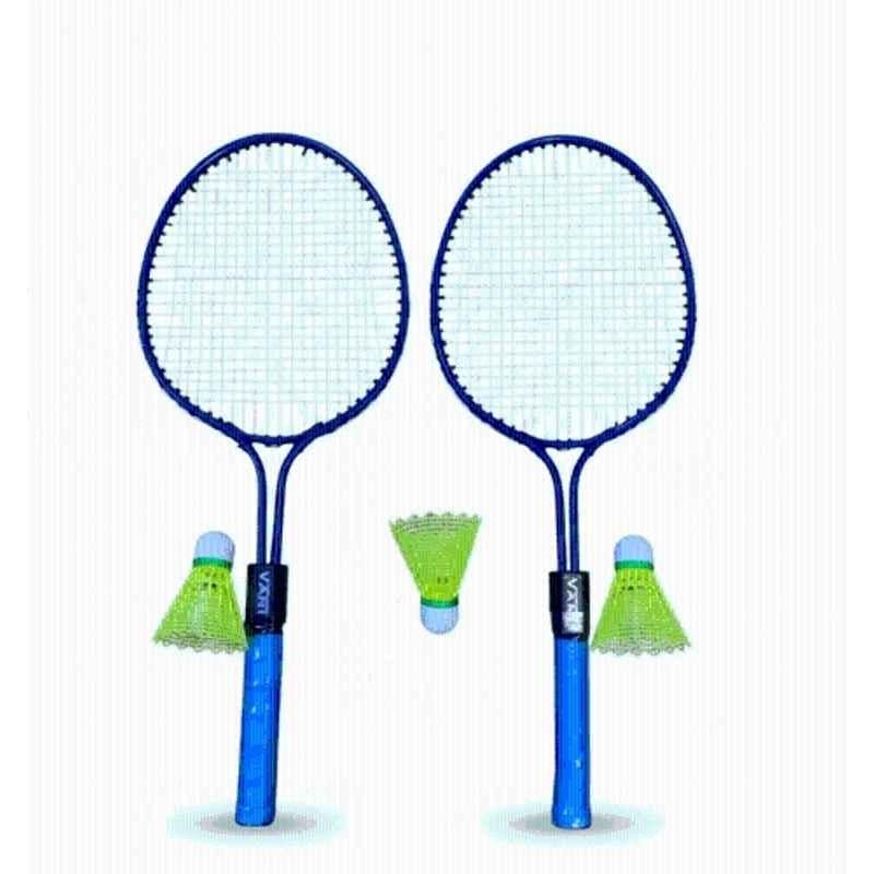 Roxons Alloy Steel Blue TurboHit 2 Pcs Badminton Racket Kit with 3 Pcs Shuttlecocks