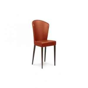 Shearling Mila Vinyl Leatherette Wood Brown Upholstered Living Cum Dining Chair