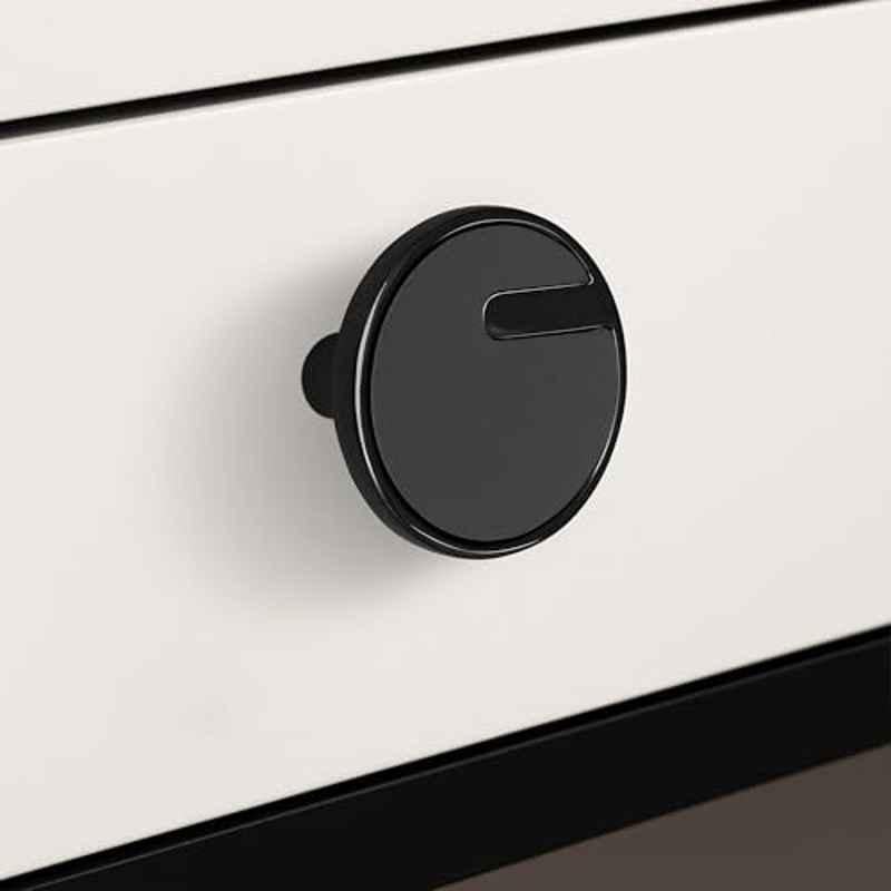 Plantex Knobs for Drawers/Drawer Knobs/Round Knob for Cabinets/Pull-Push Knob for Kitchen/Bedroom/Drawer SH-433, DC-Black & Z-Black