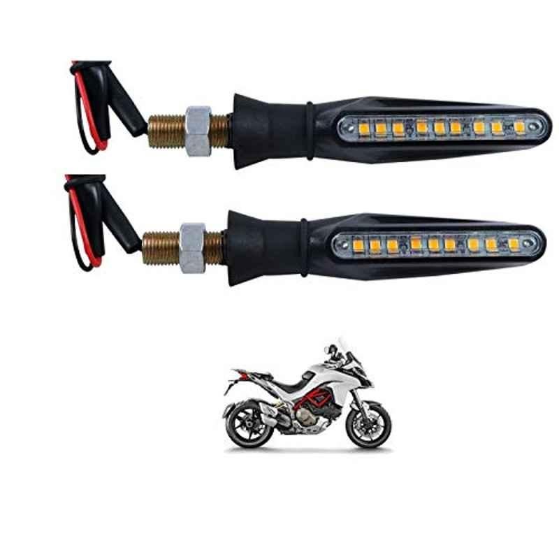 Kozdiko 4 Pcs Plastic Front & Rear Side Sleek Yellow Bike Indicator Set for Ducati Multistrada