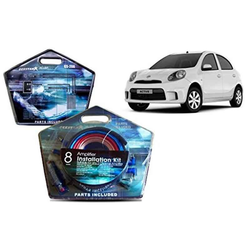 Auto Pearl Geestar Plus 8 Guage 2 Channel Amplifier Full Installation Kit for Nissan Micra Active, GS-208
