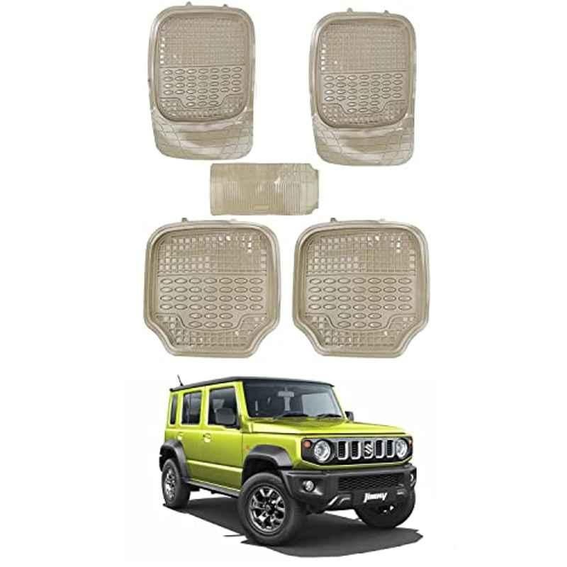 Kozdiko 5 Pcs 4G Beige Rubber & PVC Heavy Car Foot Mat Set for Maruti Suzuki Jimny, xvfcgfcg82