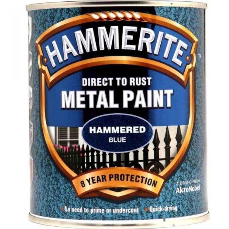 Hammerite 750ml Hammered Blue Metal Paint, 5092938