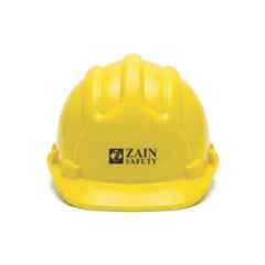 Zain Safety Shield Lite-1000P HDPE Yellow 4 Point Plastic Suspension Pin Lock Safety Helmet with Slip Fit Adjustment