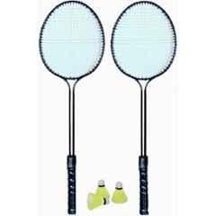 STYRKR 2 Pcs Black Badminton Racket with 3 Pcs Nylon Shuttlecocks for Child & Adults