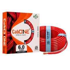 CabONE Lite 6 Sqmm Red Single Core FR PVC Insulated CCA Copper Electrical Wire, Length: 90 m