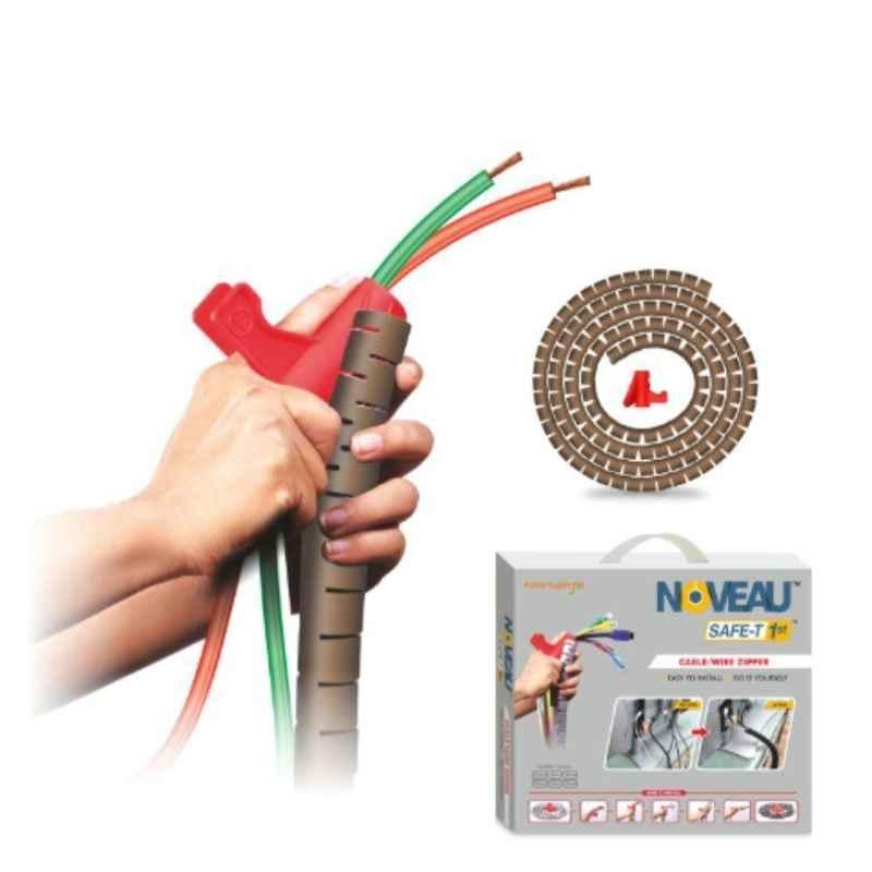 Noveau Safe-T-1ST 28mm 1.5mm Virgin HDPE Metallic Brown Cable Zipper with Colour Box, NSFZ28MB1105 (Pack of 2)