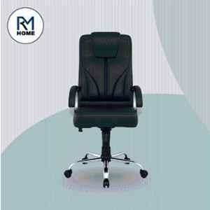 RM HOME Jones Leather High Back Black Executive Chair