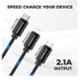 Ambrane Trio-11 3 in 1 2.1A Black Fast Charging Braided Cable