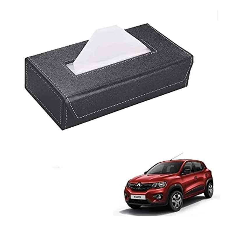Kozdiko 100 Pulls PU Leather Grey Car Tissue Paper Box with 200 Sheets for Renault Kwid