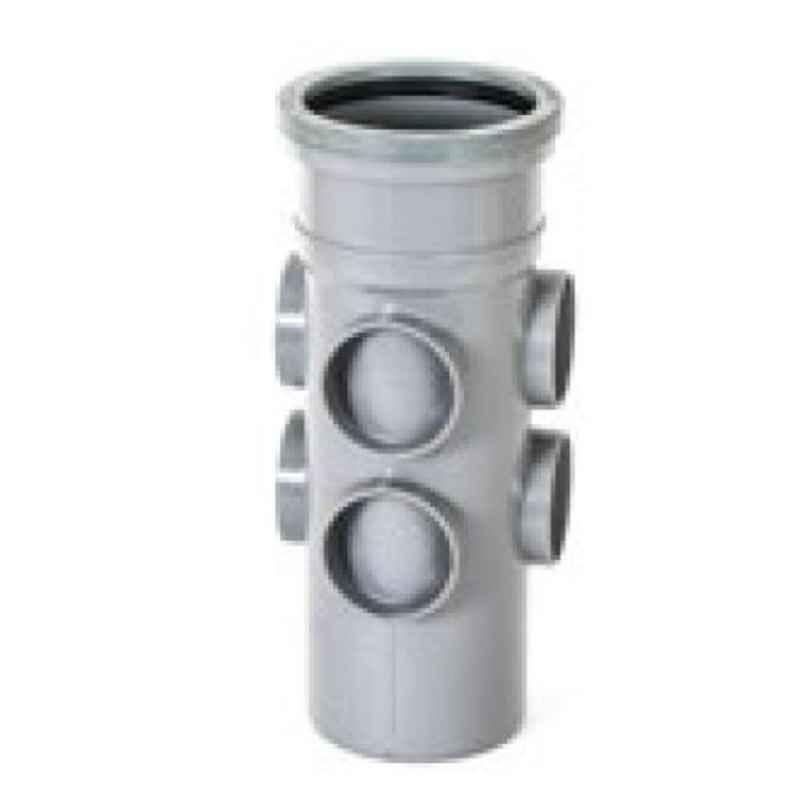 Hepworth 110mm PVC Unequal 6 Way Single Branch Bossed Pipe Tee, S34/4