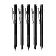 PENAC X-Ball 0.7mm Rubber Black Pen, BA3301-06F Black (Pack of 5)