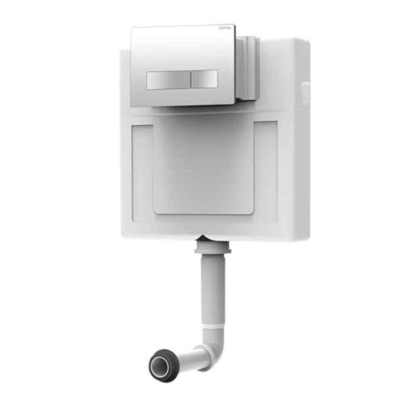 Plantex 8 Litre Polyethylene White Concealed Flush Tank for Commode, APS-4503