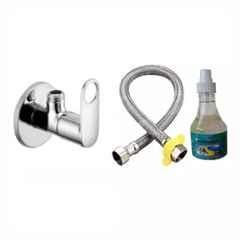 Fastgear Prime Stainless Steel Silver Chrome Finish Bathroom Faucet Set, FG2357