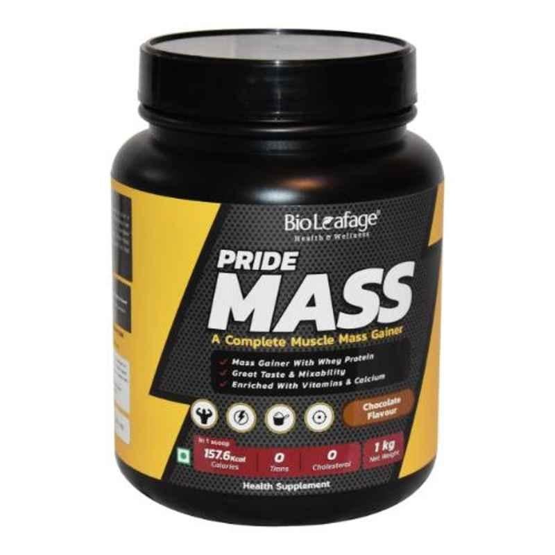 Bio Leafage 1kg Pride Mass Chocolate Flavour Complete Muscle Gainer, BLPMC1KG