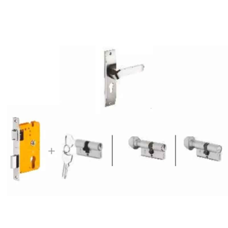 Dorset Hale HL HALE 190mm Zinc SC Finish Lock Set with Both 60mm Side Key Cylinder (Pack of 2)