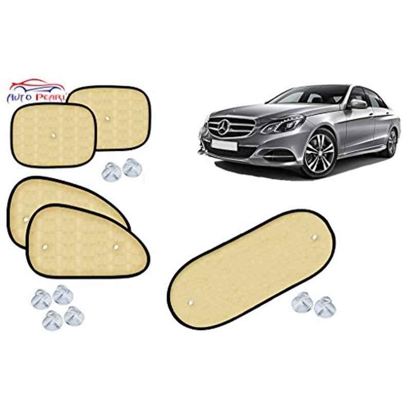 Auto Pearl 5 Pcs PVC & Mesh Beige Window & Rear Sun Shade Set for Audi E220