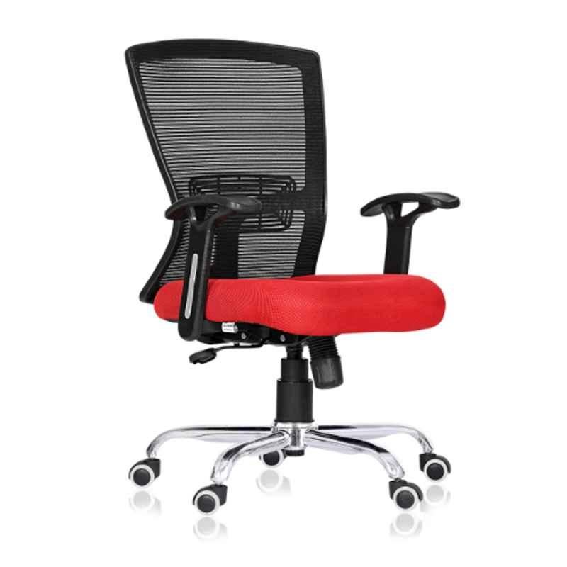Da URBAN Modway Red Mid-Back Revolving Mesh Ergonomic Chair for Home & Office