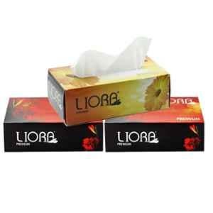 Liora 2 Ply 100 Pulls Natural Virgin Paper Premium Soft Facial Tissue for Wiping Oily Skin & Makeup Remove (Pack of 60)
