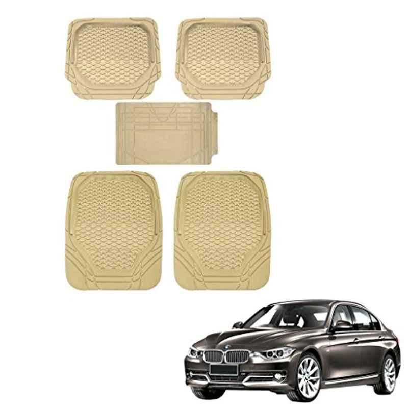 Kozdiko 5 Pcs 8855TW Beige Car Foot Mat Set for BMW 3 Series, koz_39633
