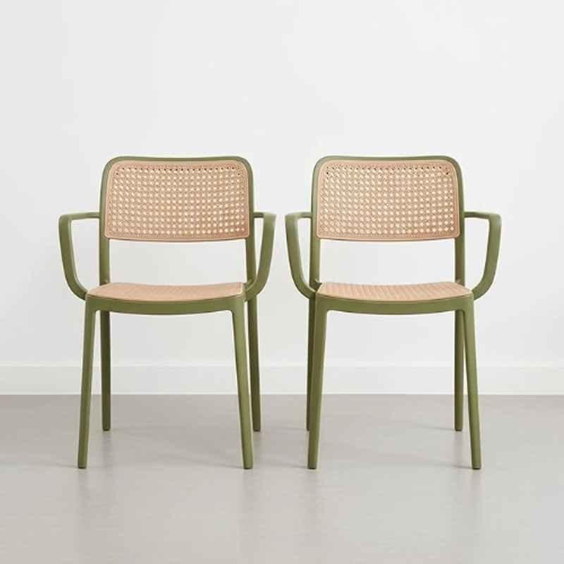 Havai SitPro Plastic Olive Green Chair (Pack of 2)