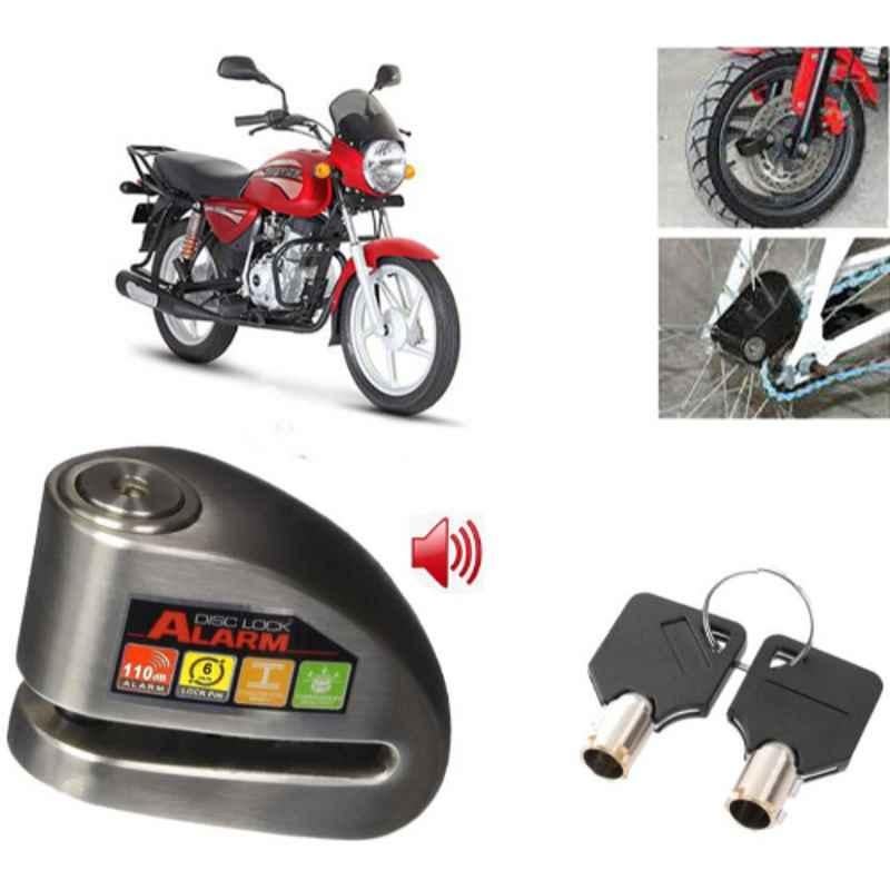Auto Pearl Steel Black Alarm Disc Brake Lock, Lock_032
