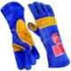 MPS 002 Leather & Cotton Blue Welding Safety Gloves, Size: Free