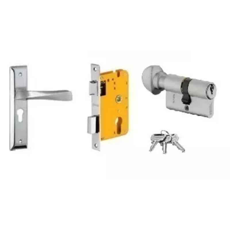 Dorset HL Series Noha 60mm Stainless Steel Silver Chrome Finish Door Handle Lock Set with Knob & Key