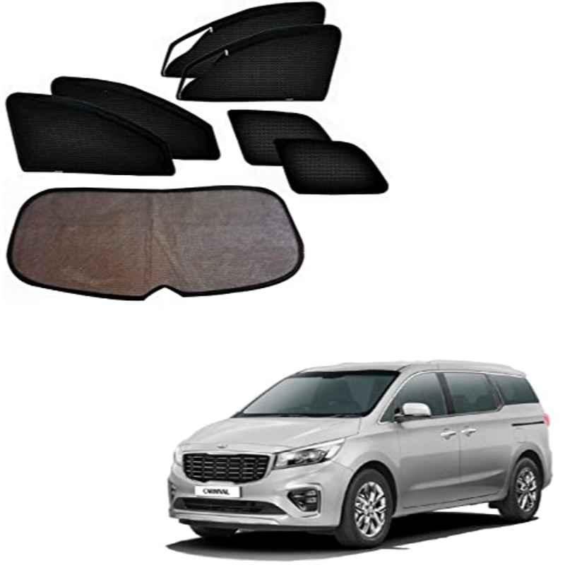 Kozdiko 5 Pcs Mesh Black Magnetic Zipper Window & Rear Car Sun Shades Set for Kia Carnival