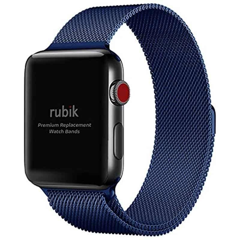 Rubik Metal Blue Magnetic Mesh Watch Band