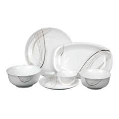 Deco Pride 33 Pcs Bone Ash Free Gold Band Dinner Set, DS-624