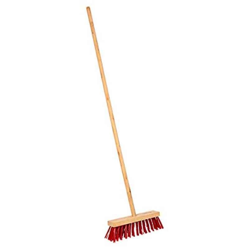 Moonlight 30x120cm Plastic Red 4 Row Hard Bristles Broom, 10115