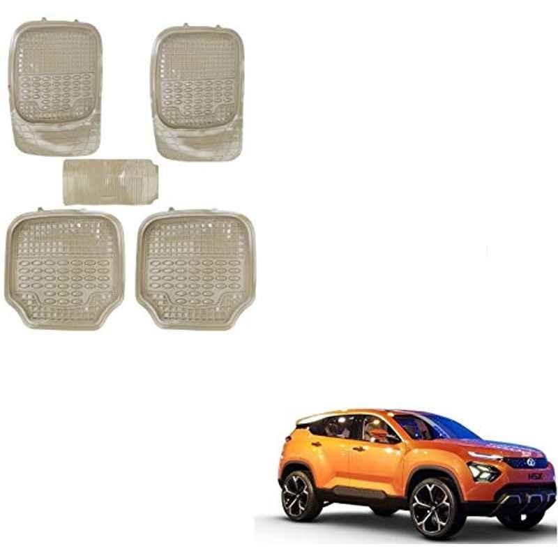 Kozdiko 5 Pcs 4G Beige Rubber & PVC Heavy Car Foot Mat Set for Tata H5X, koz_80946